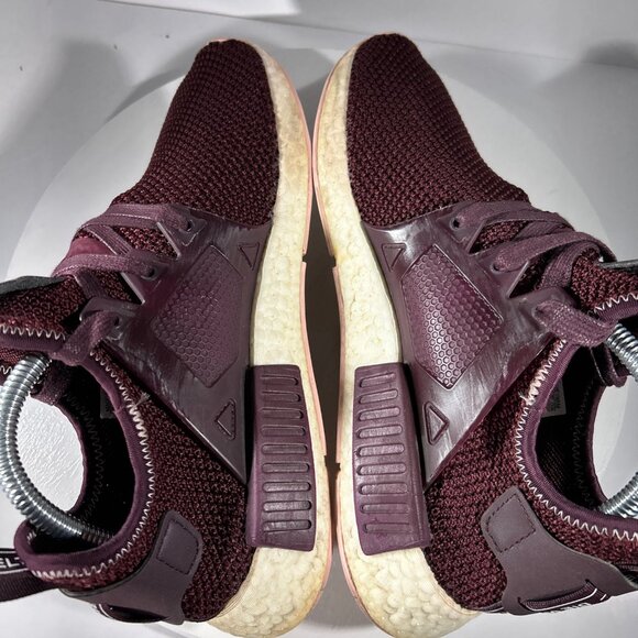 Adidas NMD XR1 Womens Size 8 Running Shoes Knit Sneakers Burgundy Red Boost Walk - Picture 8 of 13